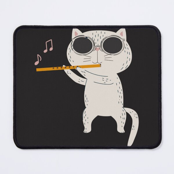 Item preview, Funny Cat Wearing Sunglasses And Playing Flute designed and sold by CharlesMewis.