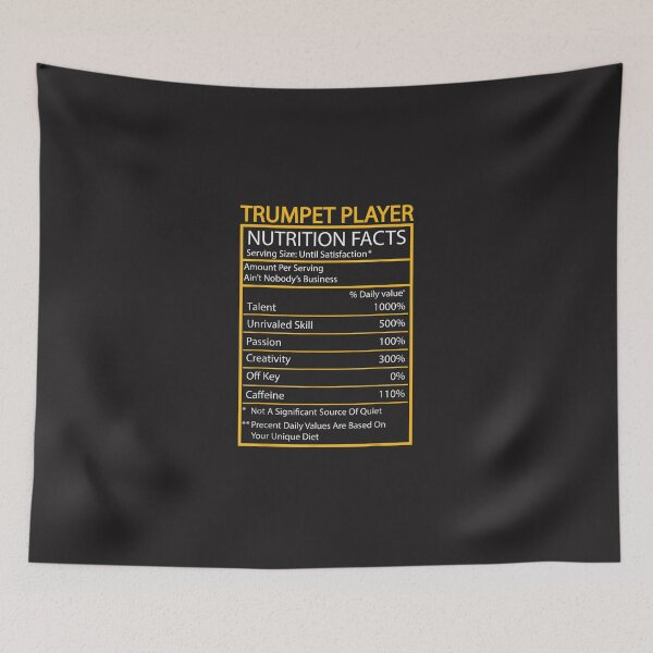 Item preview, Funny Trumpet Nutrition Facts Cool Trumpet Player Men Women  designed and sold by CharlesMewis.