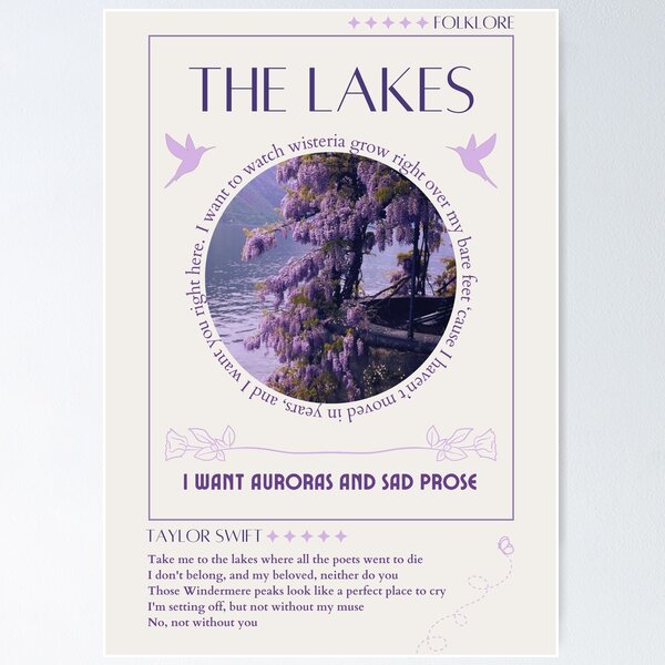 Item preview, The Lakes Lyrics Poster Folklore designed and sold by geniushour.