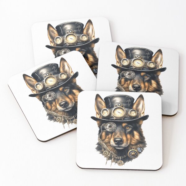 Item preview, Steampunk German Shepherd - Victorian Era, Fantastical, Industrial, Cyberpunk Dog designed and sold by JoBella-Designs.