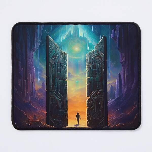 Item preview, Portal of Ancient Mystery: Glowing Pillars in a Vibrant Cave designed and sold by FantasyVisions.