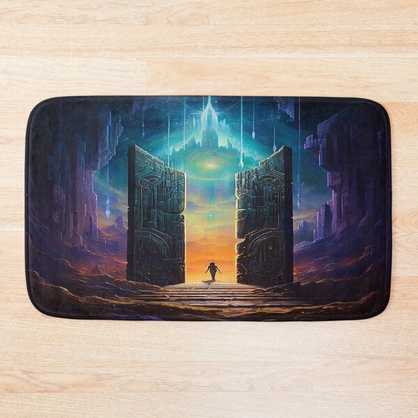 Item preview, Portal of Ancient Mystery: Glowing Pillars in a Vibrant Cave designed and sold by FantasyVisions.