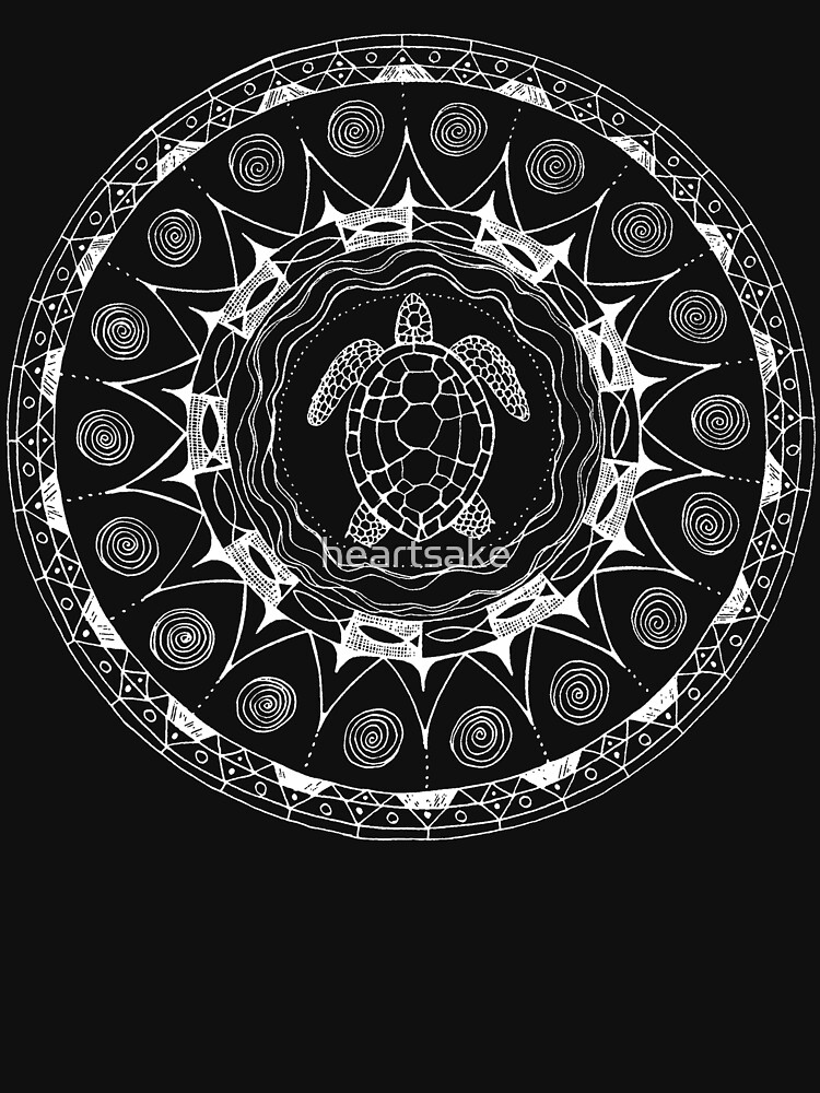 Thumbnail 7 of 7, Classic T-Shirt, Turtle Mandala White Ink designed and sold by heartsake.