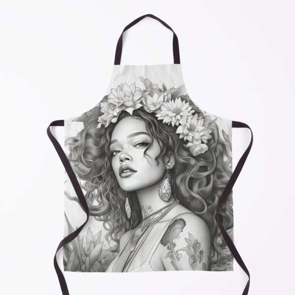Item preview, Beautiful Pisces girl with long hair, flowers and tattoo designed and sold by MagicStrawberry.