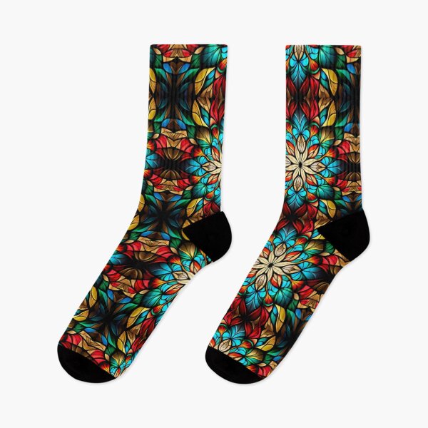 Artikelvorschau, Leuchtendes florales Buntglas: Buntes Blumendesign, inspiriert von der Schönheit der Buntglaskunst entworfen und verkauft von RetroRevivals.
