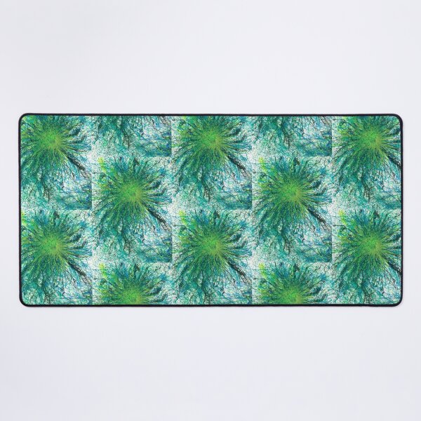 Item preview, Flowers From The Seeds Of Love #188 Bold Unique New Age 5D Original Hand-painted OOAK Abstract Painting Detail 3 In Turquoise Aqua Blue Lime Green Inspired By Flora Floral Botany Boho Flower Pattern designed and sold by Rainbow Artist Orlando L.