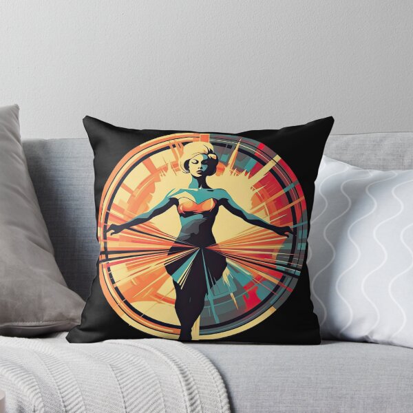 Item preview, Woman Walking on a Tightrope - Retro Futurism Design designed and sold by PaperCrazed.