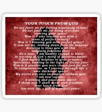 Your Touch From God - Red Silhouette Sticker