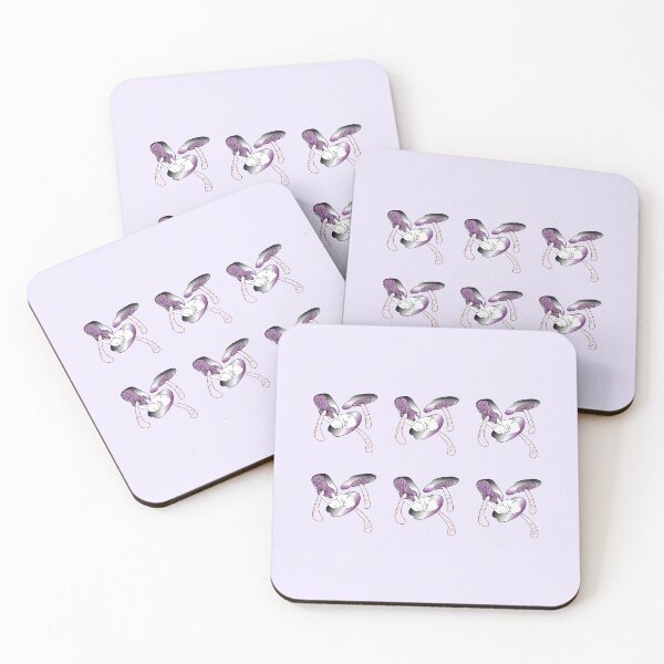 Item preview, Bunnies on mushrooms (Ace flag colors) designed and sold by Florvolcanica.