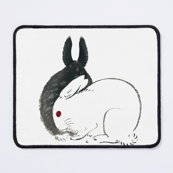 Item preview, Black and white rabbits by Kōno Bairei (1844-1895) designed and sold by 5b2f.
