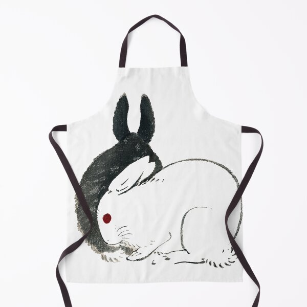 Item preview, Black and white rabbits by Kōno Bairei (1844-1895) designed and sold by 5b2f.