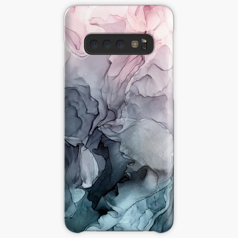 Blush and Payne's Grey Flowing Abstract Painting Case & Skin for Samsung Galaxy