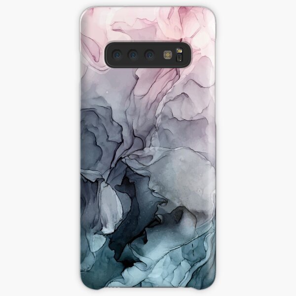 Blush and Payne's Grey Flowing Abstract Painting Samsung Galaxy Snap Case