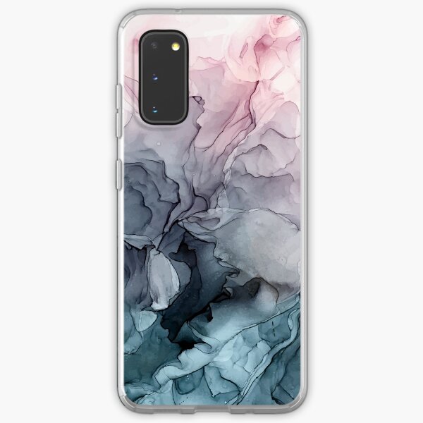 Blush and Payne's Grey Flowing Abstract Painting Samsung Galaxy Soft Case