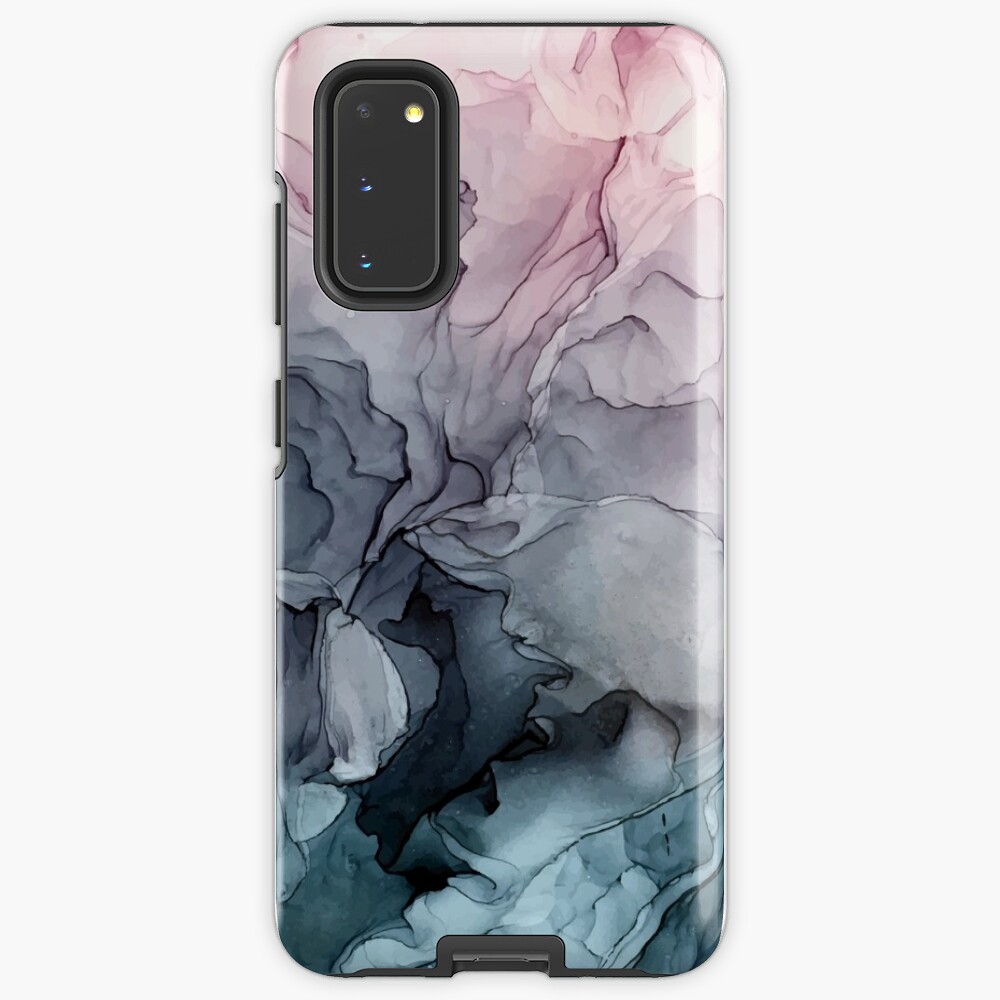 Blush and Payne's Grey Flowing Abstract Painting Case & Skin for Samsung Galaxy