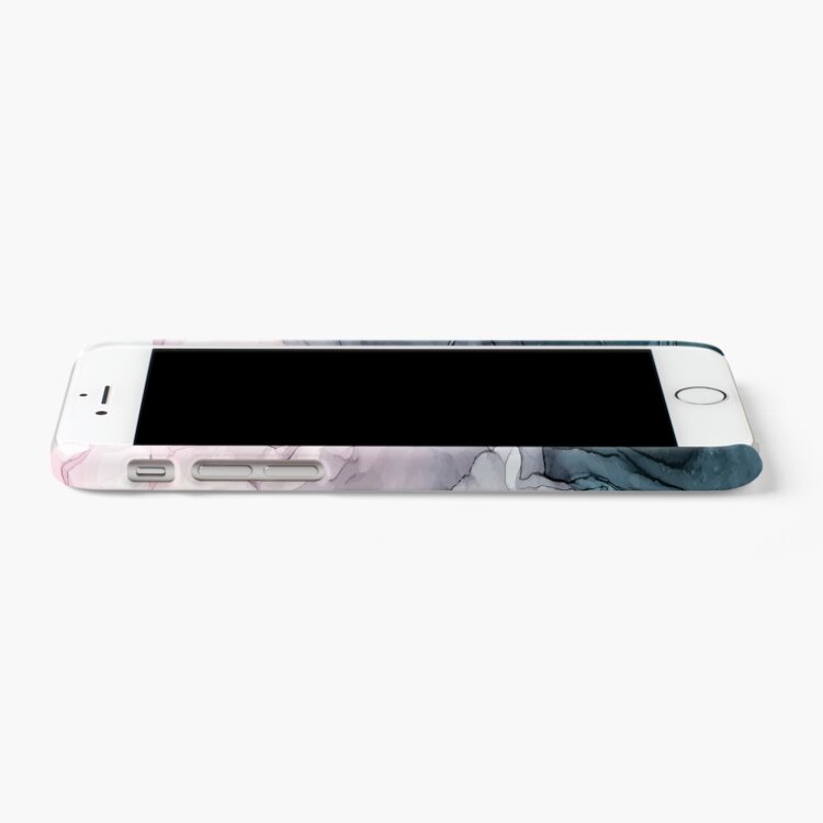 Alternate view of Blush and Payne's Grey Flowing Abstract Painting iPhone Case & Cover