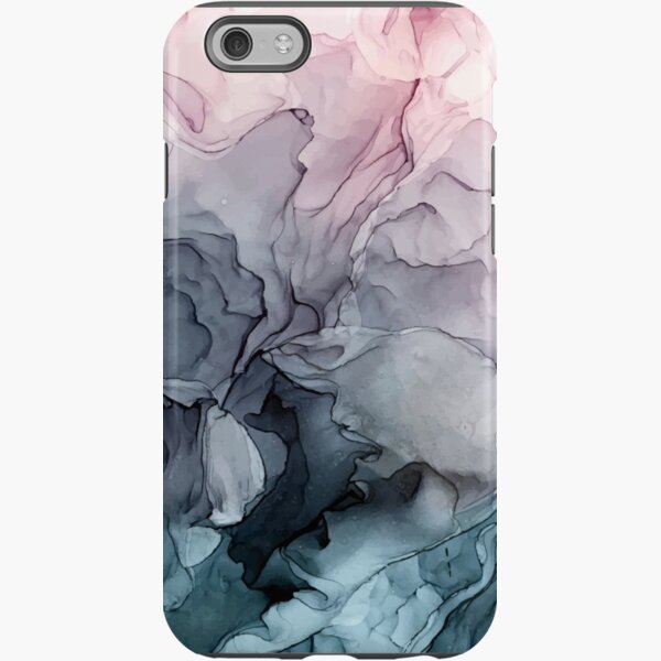 Blush and Payne's Grey Flowing Abstract Painting iPhone Tough Case