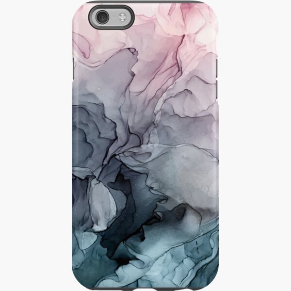 Blush y la pintura abstracta que fluye gris de Payne Funda resistente para iPhone