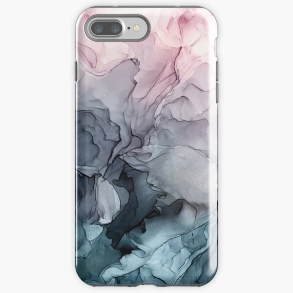 Blush y la pintura abstracta que fluye gris de Payne Funda resistente para iPhone
