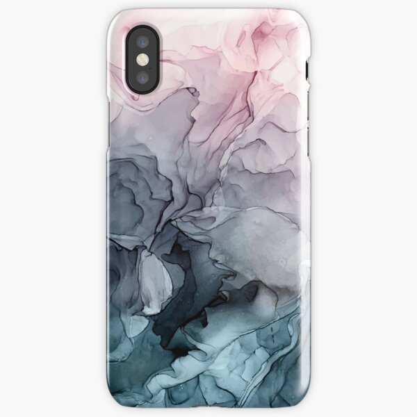 Blush and Payne's Grey Flowing Abstract Painting iPhone Snap Case
