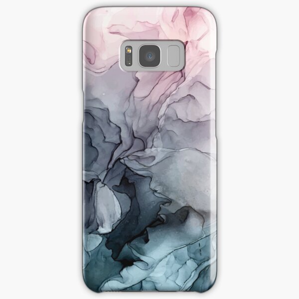 Blush and Payne's Grey Flowing Abstract Painting Samsung Galaxy Snap Case