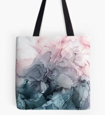 Blush and Payne's Grey Flowing Abstract Painting Tote Bag