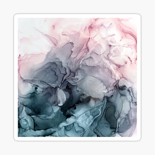 Item preview, Blush and Payne's Grey Flowing Abstract Painting designed and sold by Elizabeth  Karlson.