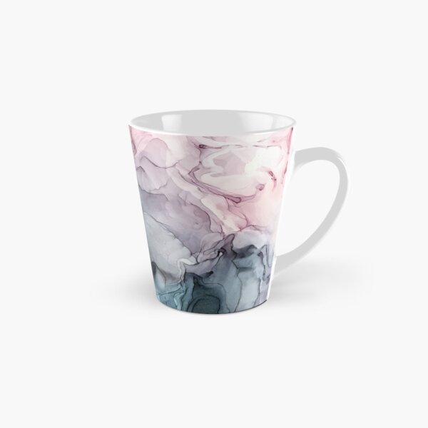 Blush and Payne's Grey Flowing Abstract Painting Tall Mug