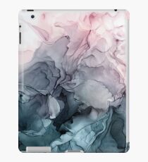 Blush and Payne's Grey Flowing Abstract Painting iPad Case/Skin