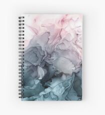 Blush and Payne's Grey Flowing Abstract Painting Spiral Notebook
