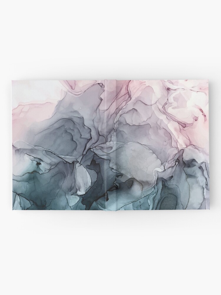 Alternate view of Blush and Payne's Grey Flowing Abstract Painting Hardcover Journal