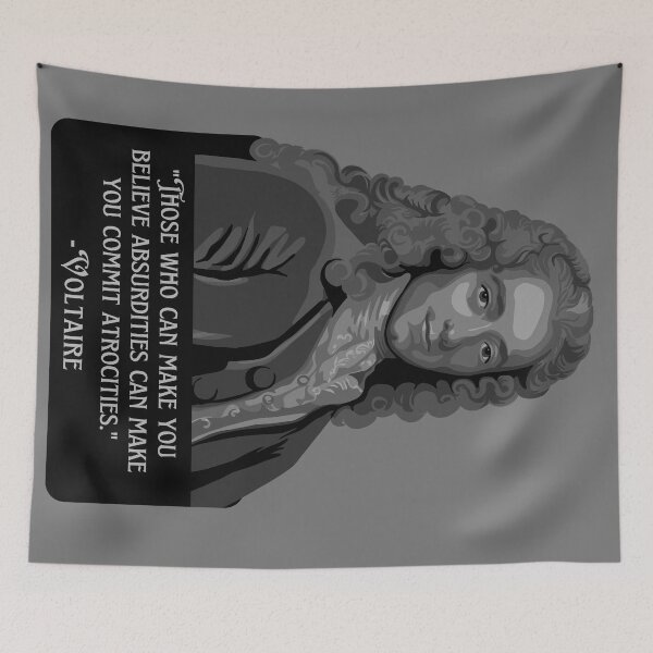 Item preview, Voltaire Portrait And Quote designed and sold by Unhinged Heather.
