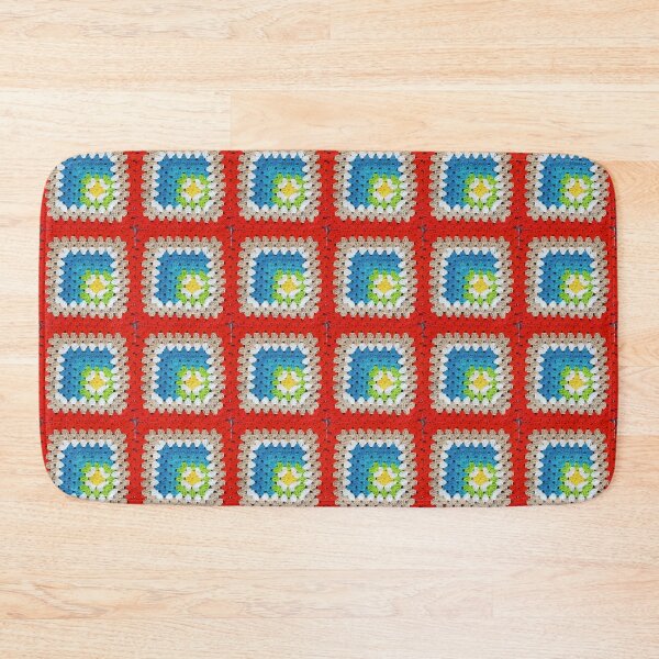 Item preview, Crochet Granny Square Pattern Red Daisy Flowers designed and sold by Sasidenidesign.