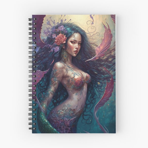 Item preview, Enchanting Asian Mermaid with Flowers in Hair designed and sold by Dragonstrom.