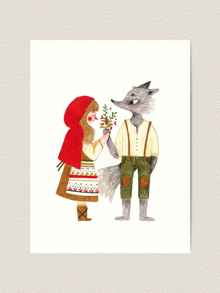 Alternate view of Red and the Wolf Art Print