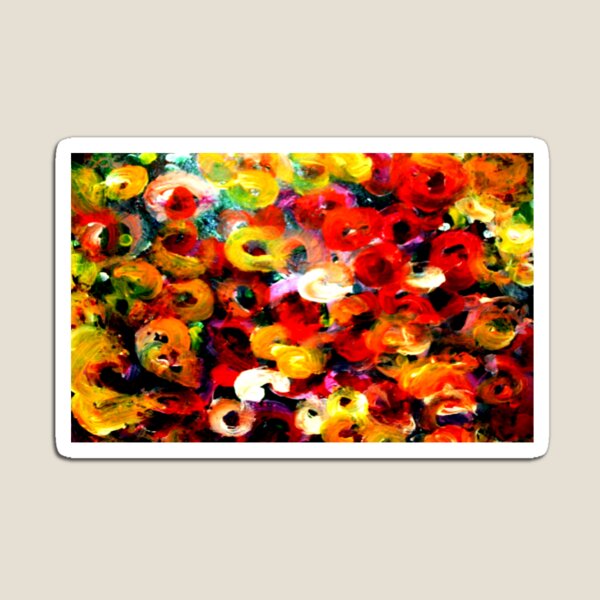 Aboriginal Art - Floral - Finger Painting Magnet