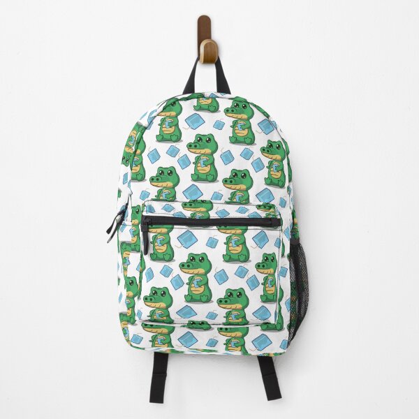 Item preview, Crocodile sits and sips juice with judgmental look Pattern White designed and sold by monqey.