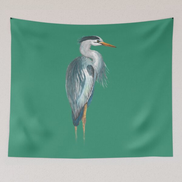 Item preview, Grey heron watercolor painting 	 	 designed and sold by evcljuto82.