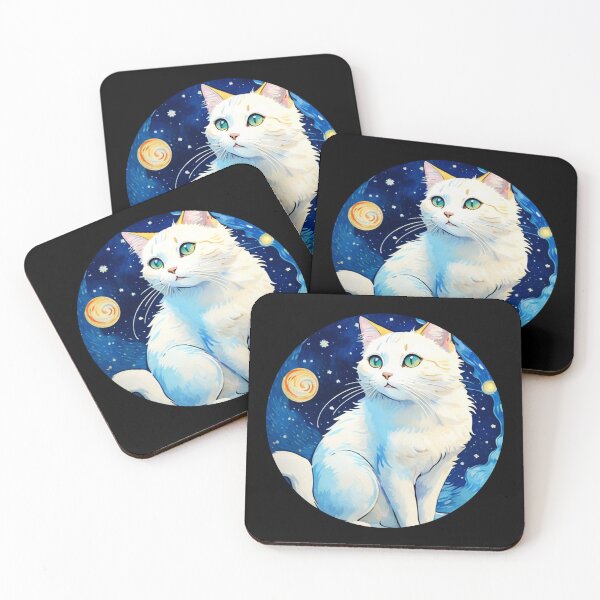 Item preview, Van gogh Starry Night White Kitten  designed and sold by Vangoholic.