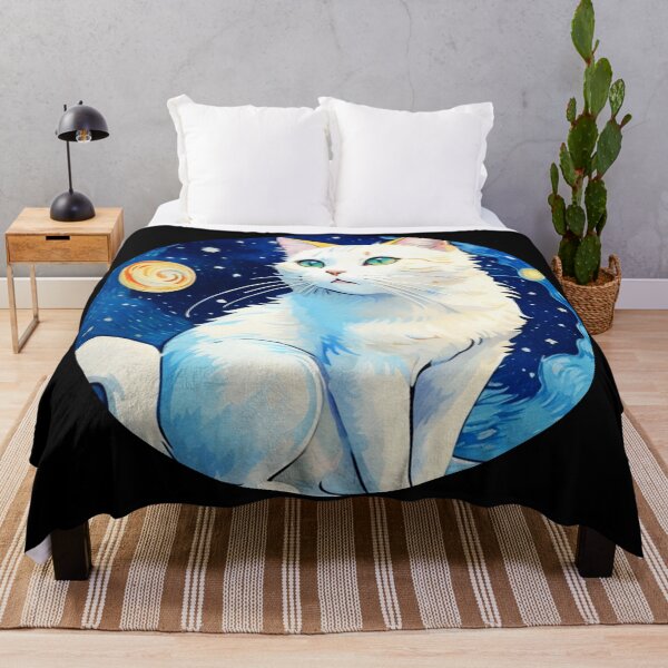 Item preview, Van gogh Starry Night White Kitten  designed and sold by Vangoholic.