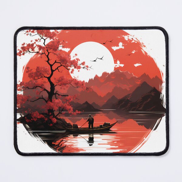 Item preview, Peaceful Japanese Fishing Scene designed and sold by SUKCreative.