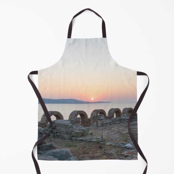 Item preview, Nessebar Sunrise over Holy Mother of God Eleusa Basilica Ruins designed and sold by Georgia Mizuleva.