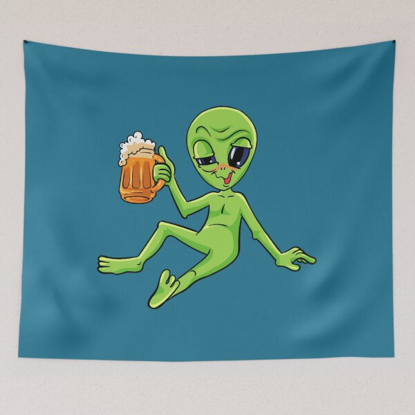 Item preview, Alien and beer Design for a who believes in aliens	 designed and sold by ughwojozdy13.