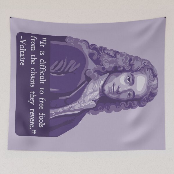 Item preview, Voltaire Portrait And Quote designed and sold by Unhinged Heather.