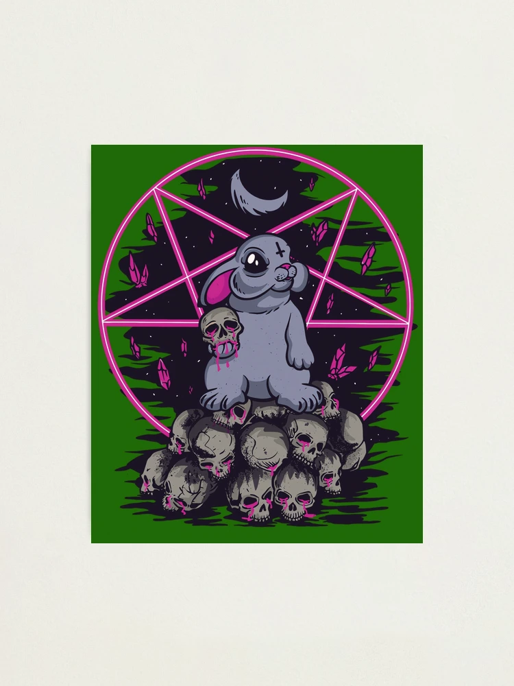 Satanic bad bunny rabbit pentagram design 