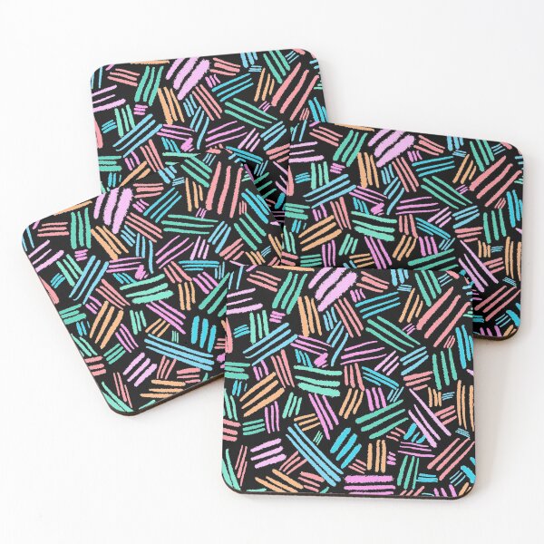 Item preview, Colorful Chalk Lines - Black designed and sold by Timeknights.