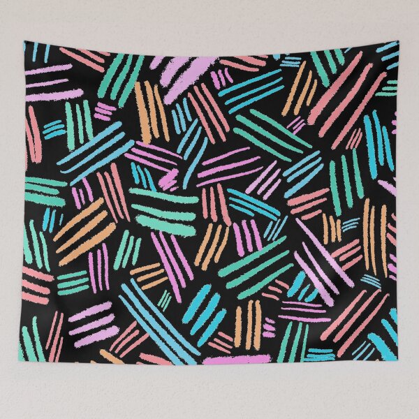 Item preview, Colorful Chalk Lines - Black designed and sold by Timeknights.