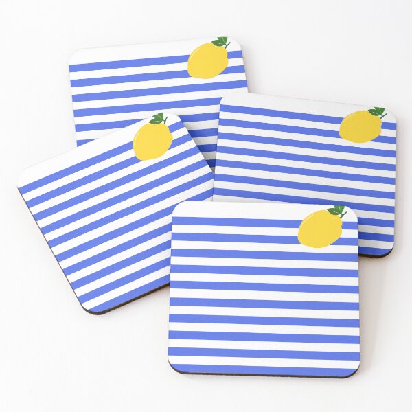 Item preview, Lemon Burst: Refreshing Blue Stripes Pattern designed and sold by John-NW-Shop.
