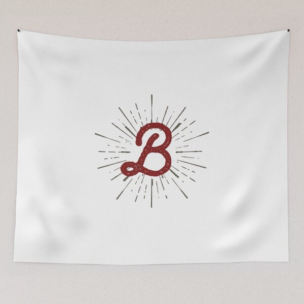 Item preview, Monogram B Retro Script And Sunburst designed and sold by simplymonogram.