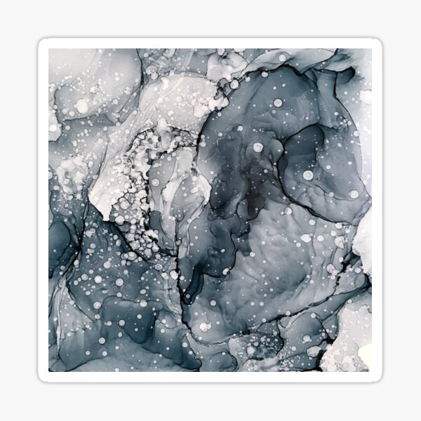 Item preview, Icy Payne's Grey Abstract Bubble / Snow Painting designed and sold by Elizabeth  Karlson.